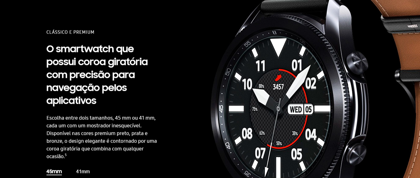 Smartwatch Samsung Galaxy Watch3 45mm LTE Preto